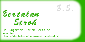 bertalan stroh business card